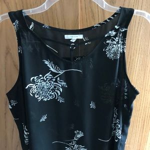 Maurices Black with White Flowers Dress Top